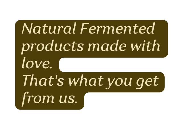 Natural Fermented products made with love That s what you get from us