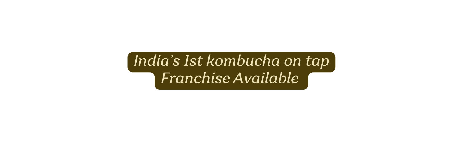 India s 1st kombucha on tap Franchise Available